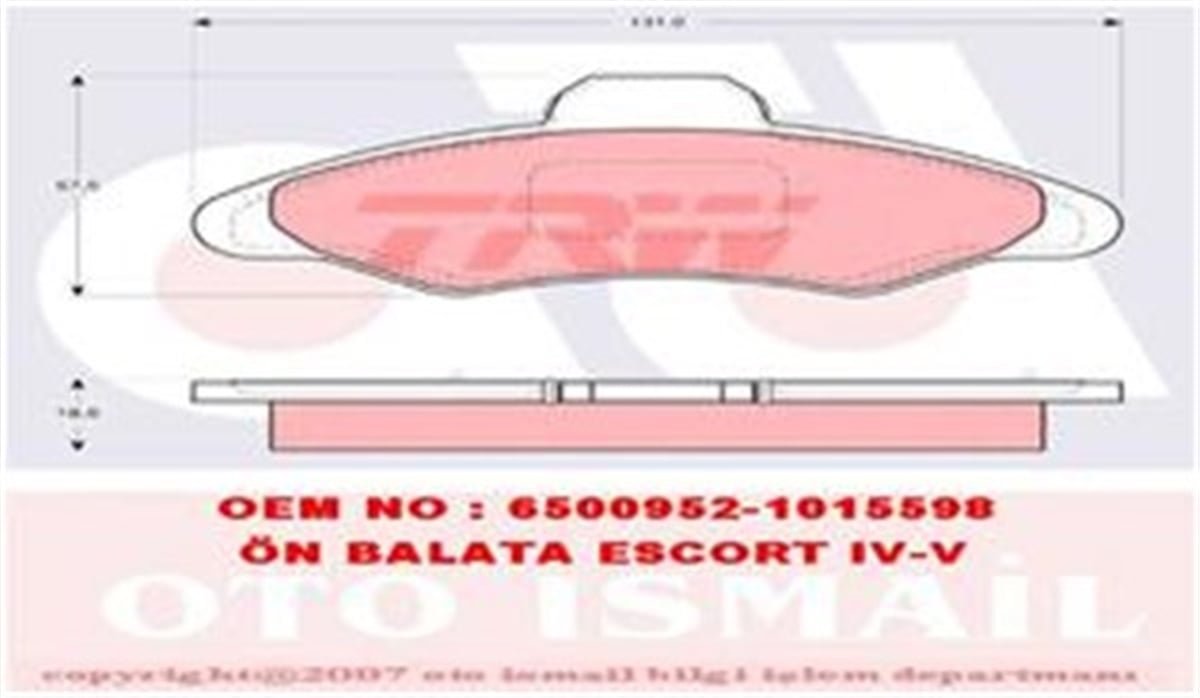ESCORTÖN BALATA ESCORT V-VI-VII 90-98 FİŞSİZ TRW GDB897TRWTRW GDB897