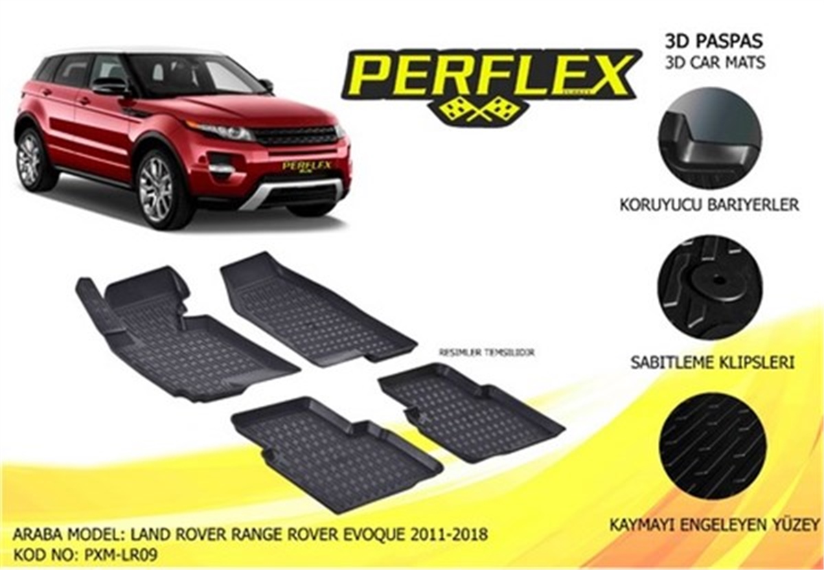 EVOQUEPASPAS 3D X-MAT HAVUZLU LAND ROVER RANGE ROVEREVOQUE 11-18 SİYAH PERFLEX PXM-LR09PERFLEXPERFLEX PXM-LR09