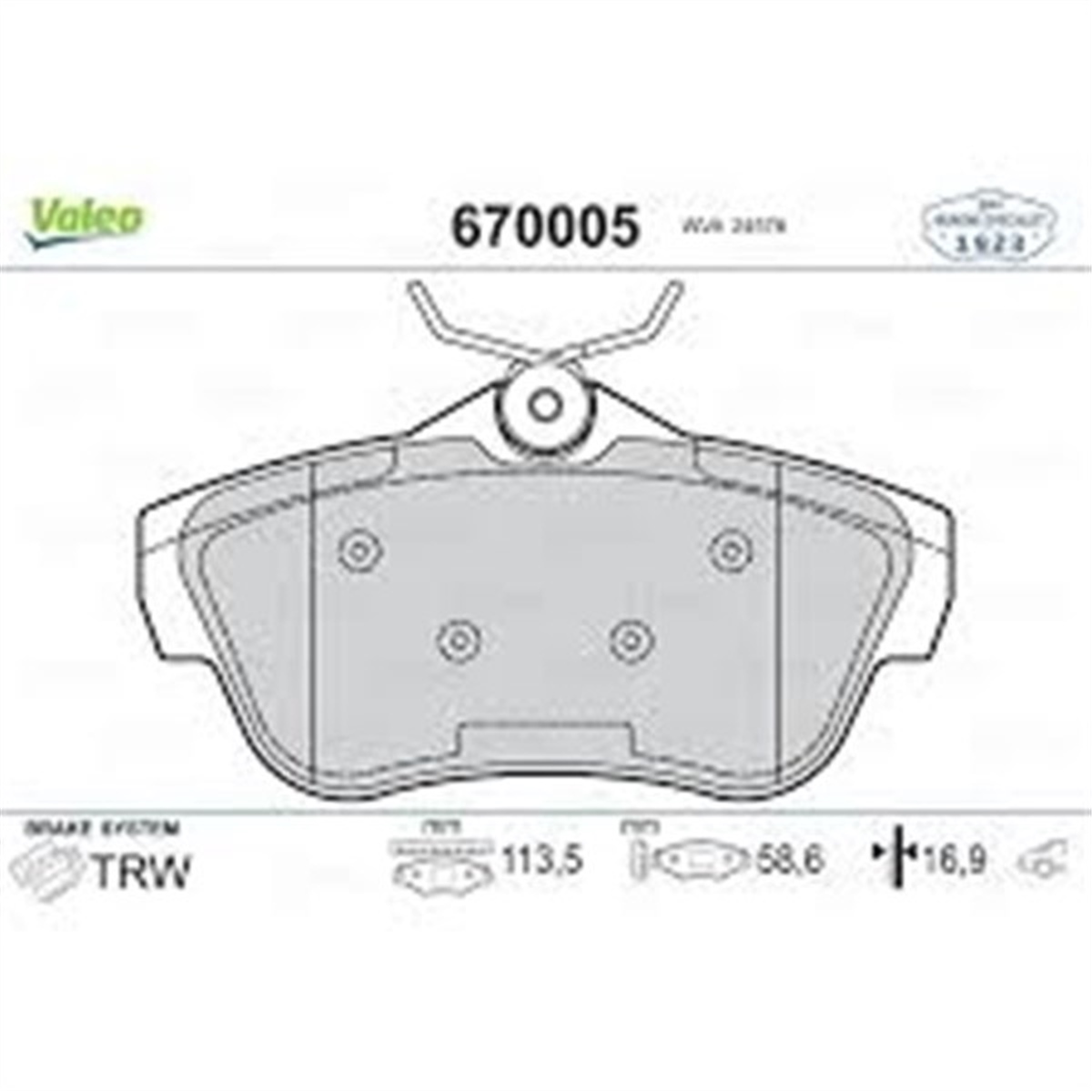EXPERTARKA BALATA JUMPY 07 SUCUDO 07 EXPERT TEPEE 07 VALEO 670005VALEOVALEO 670005