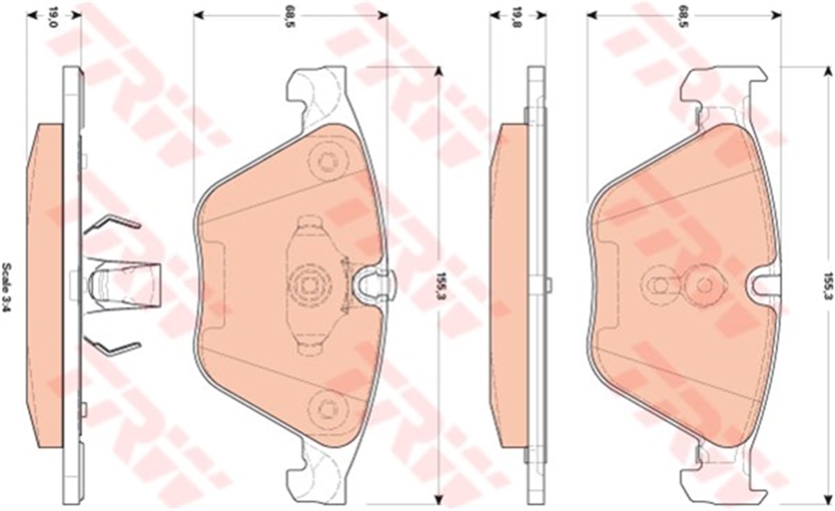 F07ÖN BALATA BMW F07 F10 F18 09 525D 3.0D-528İ 530D-530D F11 5 10 F12 6 11 13 F06 11 F01 F02 TRW GDB1854TRWTRW GDB1854