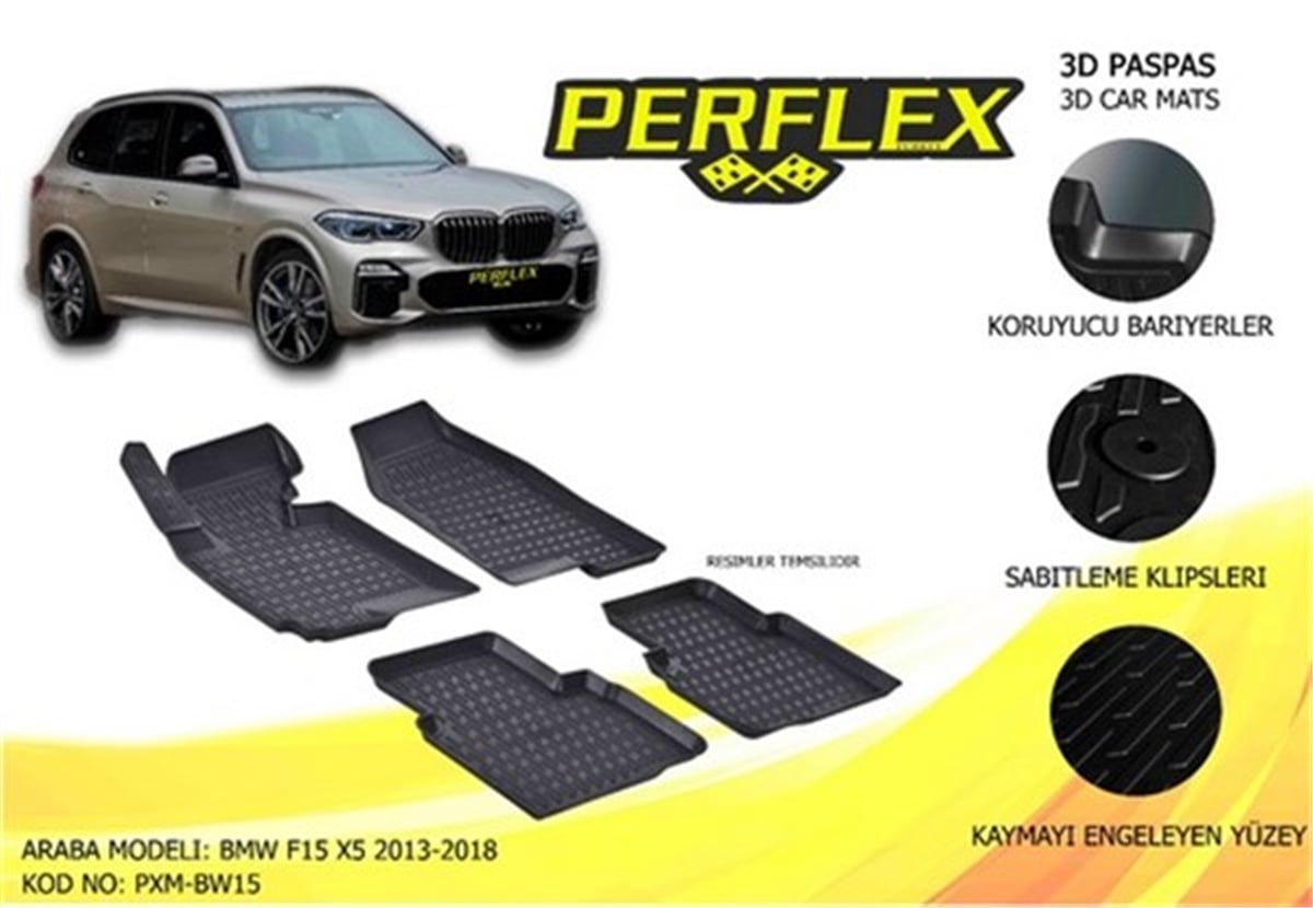 F15PASPAS 3D X-MAT HAVUZLU BMW F15 X5 14 SİYAH PERFLEX PXM-BW15PERFLEXPERFLEX PXM-BW15