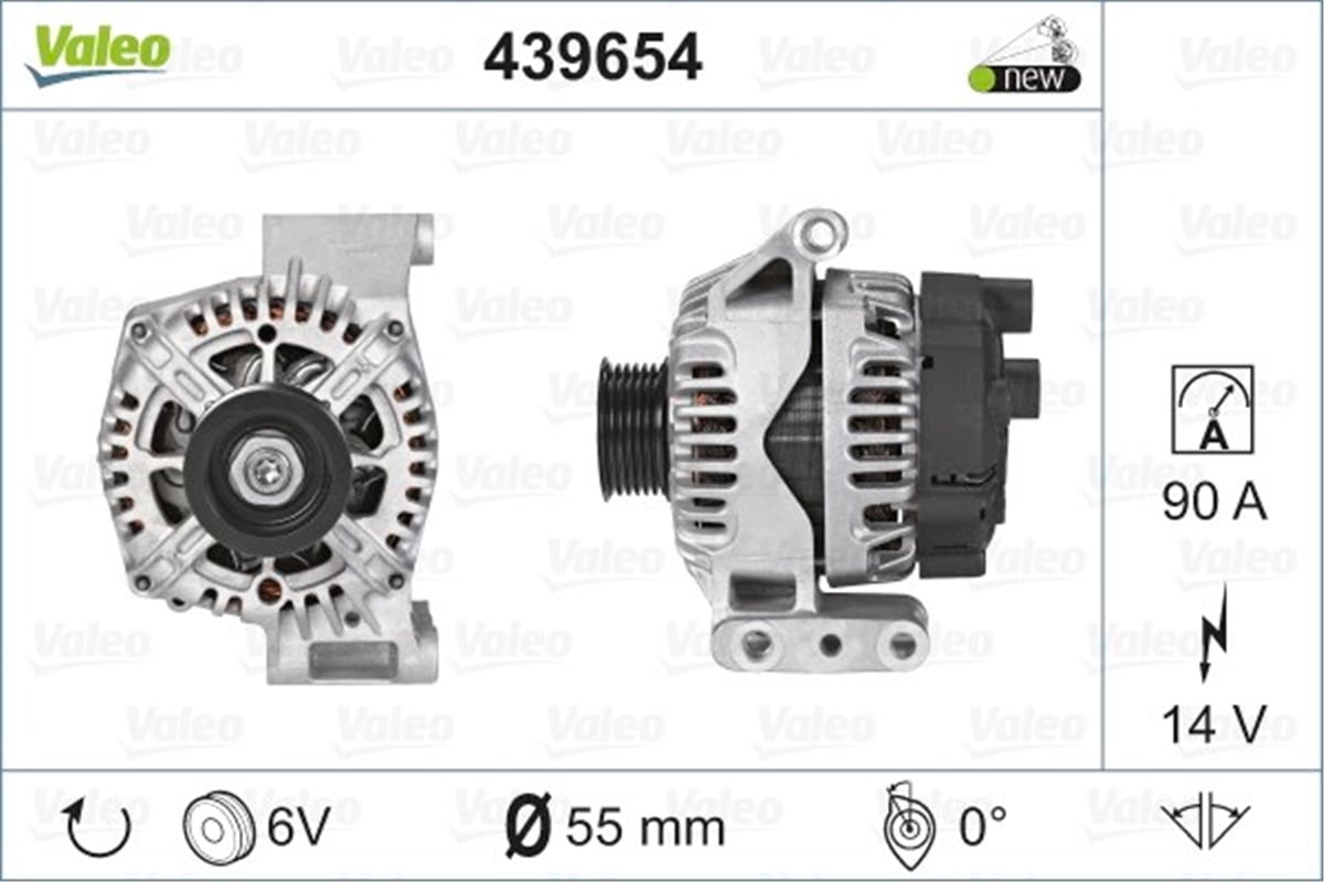 FIATALTERNATÖR FIAT TG9S0 VALEO 439654VALEOVALEO 439654