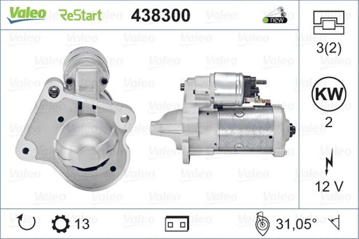 FIESTAMARŞ MOTORU FORD FIESTA VII JA8 1.6 TDCİ 16V VALEO 438300VALEOVALEO 438300