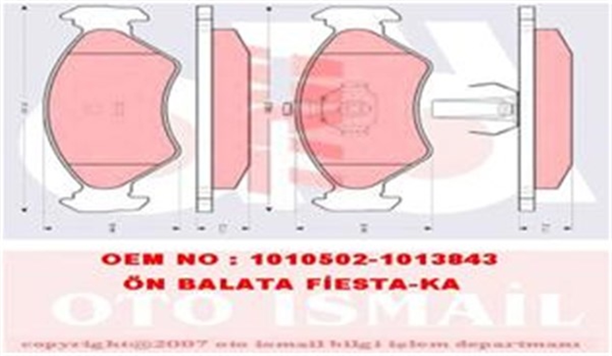 FIESTAÖN BALATA FIESTA1.0 1.3 1.4 1.8 D 95 FORD KA 1.0 1.3 96 MAZDA 121 96 TRW GDB1221TRWTRW GDB1221