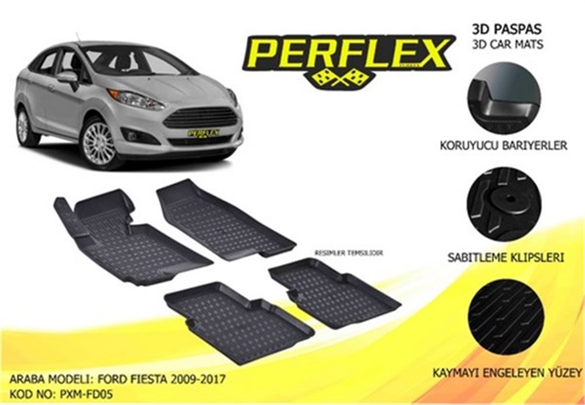 FIESTAPASPAS 3D X-MAT HAVUZLU FORD FIESTA 09 SİYAH PERFLEX PXM-FD05PERFLEXPERFLEX PXM-FD05