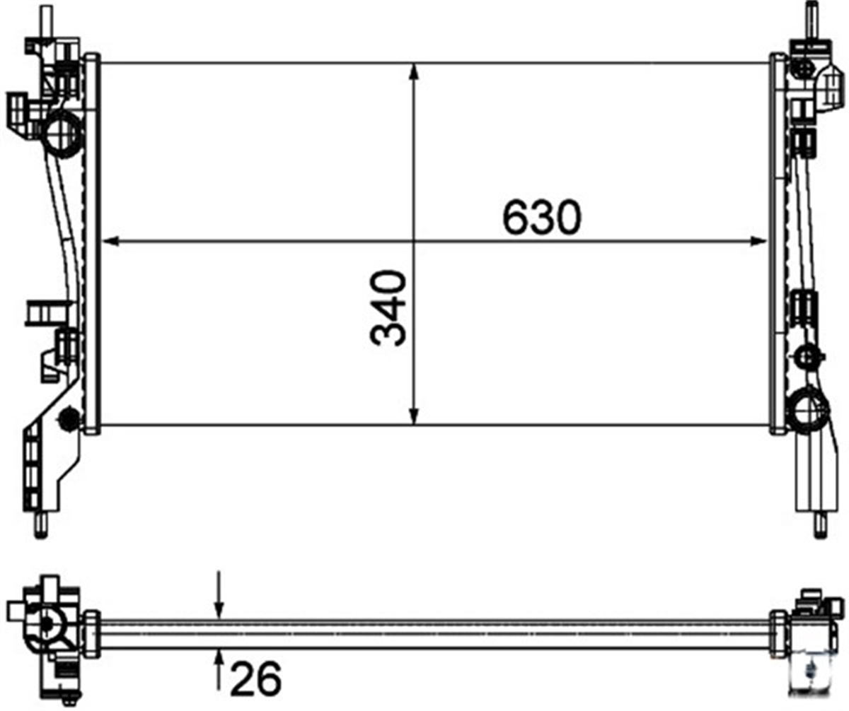 FIORINORADYATOR BRAZİNG FIORINO 1.3 MTJ 08 MEKANİK 630X318X22 ORIS BFI033ORISORIS BFI033