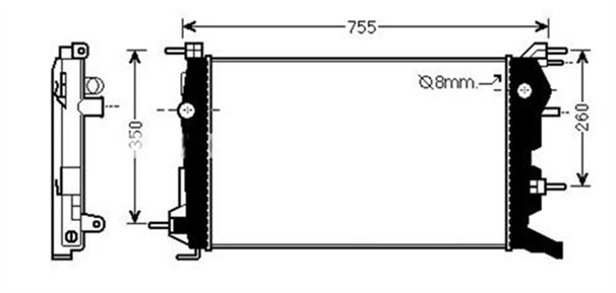 FLUENCERADYATOR BRAZİNG FLUENCE 1.5 DCİ MEK 630X368X16 ORIS BRN06316ORISORIS BRN06316