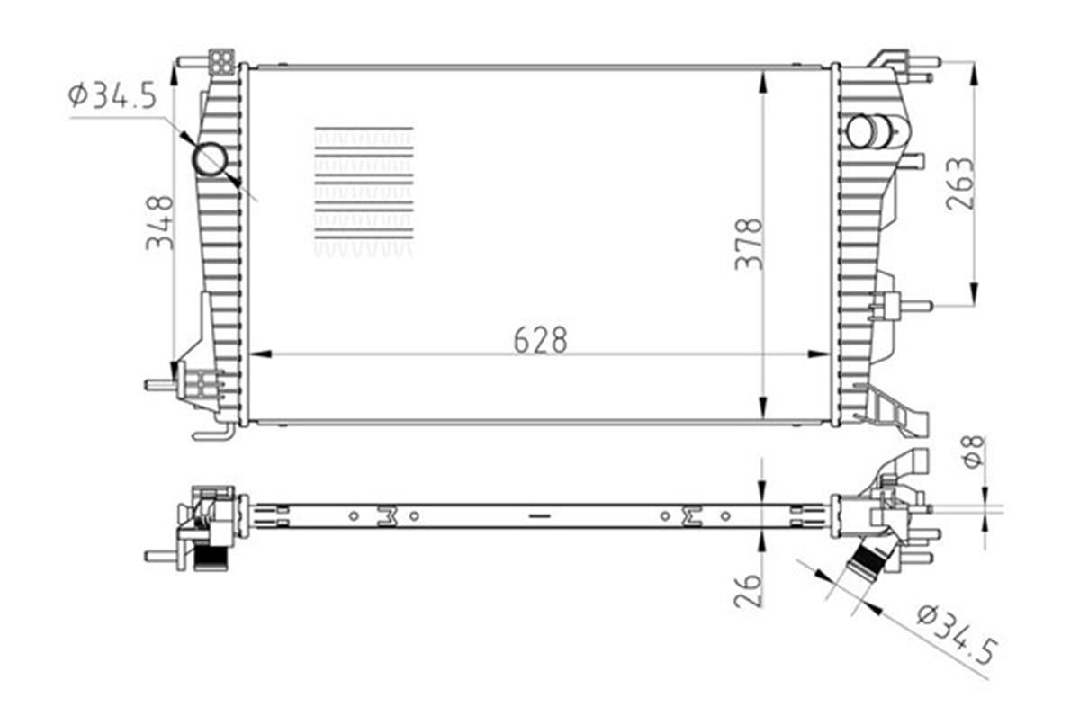 FLUENCERADYATOR FLUENCE 1.5 DCİ 630X380X26 KALE MOTRIO 8671095333MOTRIOMOTRIO 8671095333