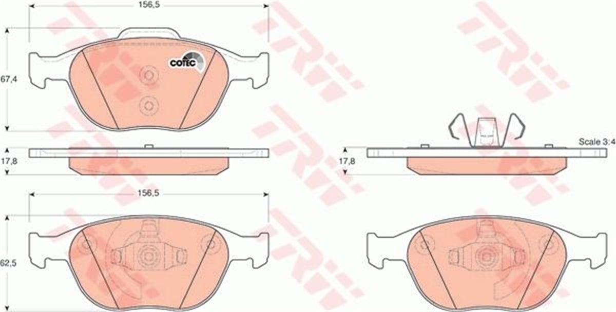FOCUSÖN BALATA CONNECT 6.02 FOCUS 2.0 CC 02-11.04 MAZDA 3 VE 5 SERİSİ TRW GDB1532TRWTRW GDB1532