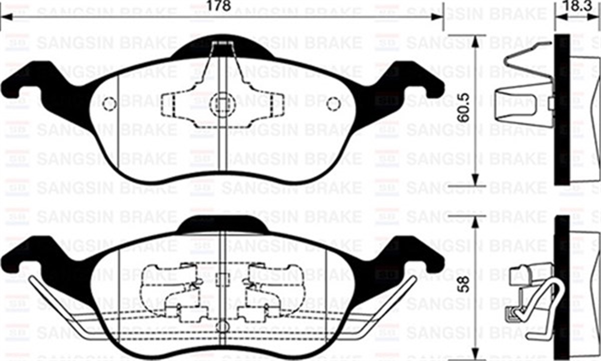FOCUSÖN BALATA FOCUS 1.4-1.6-1.8-2.0 98-04 GDB1358 SANGSIN SP1259SANGSINSANGSIN SP1259