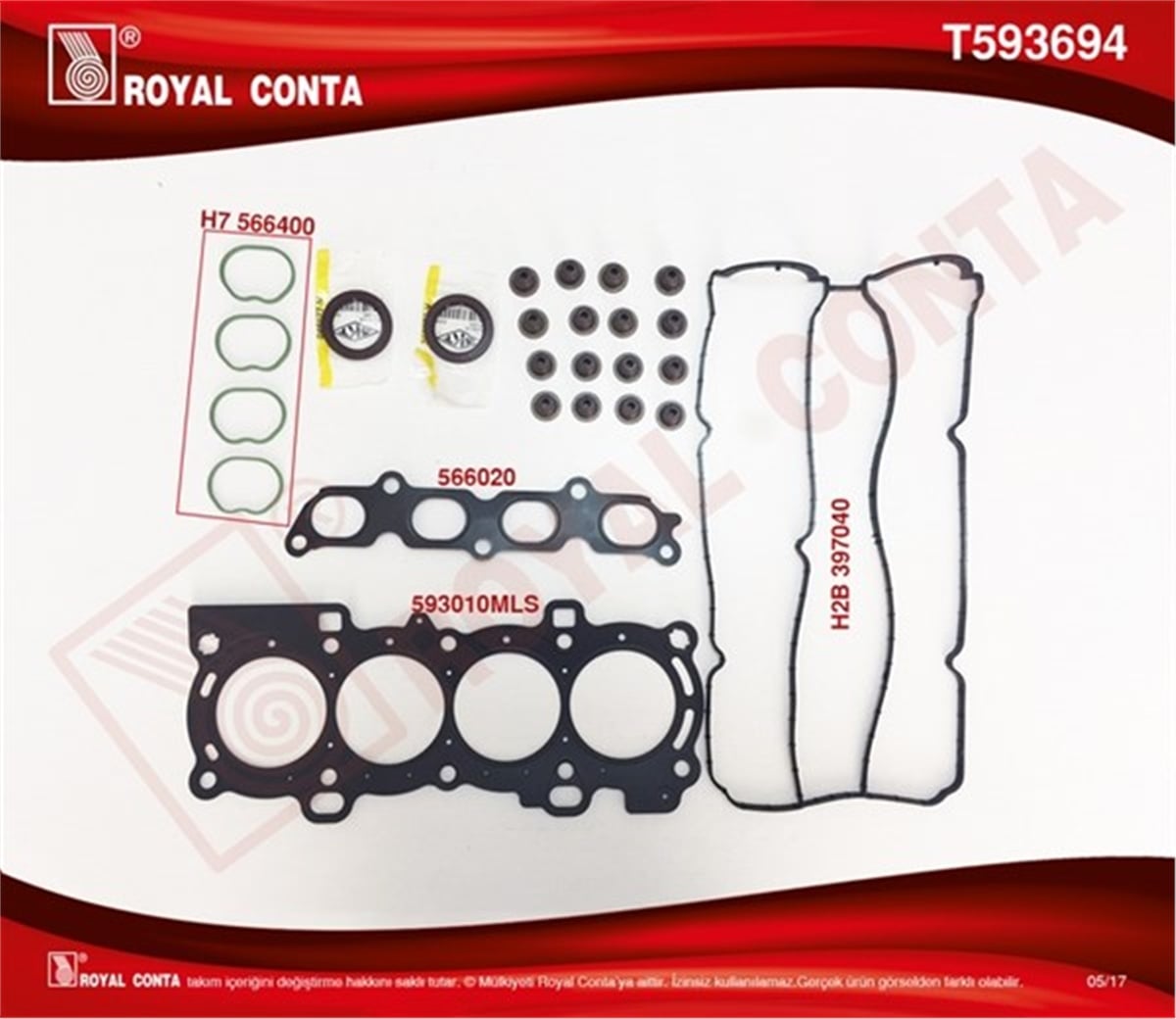 FOCUSÜST TAKIM CONTASI SKT KEÇELİ SUB.LASTİKLİ FOCUS II 1.6 16V 03-07 100HP ROYAL T593694ROYALROYAL T593694