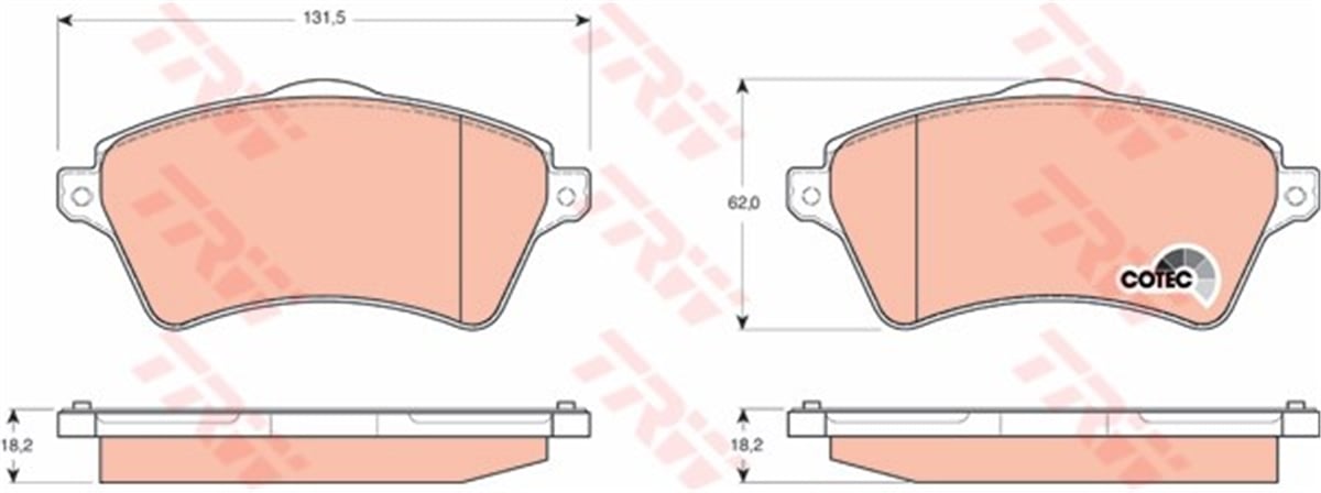 FREELANDERÖN BALATA FREELANDER 1.8 16V 00 06 2.0TD4 00 06 2.5 V6 00 06 RANGE ROVER 3.0TD6 02 12 TRW GDB1473TRWTRW GDB1473