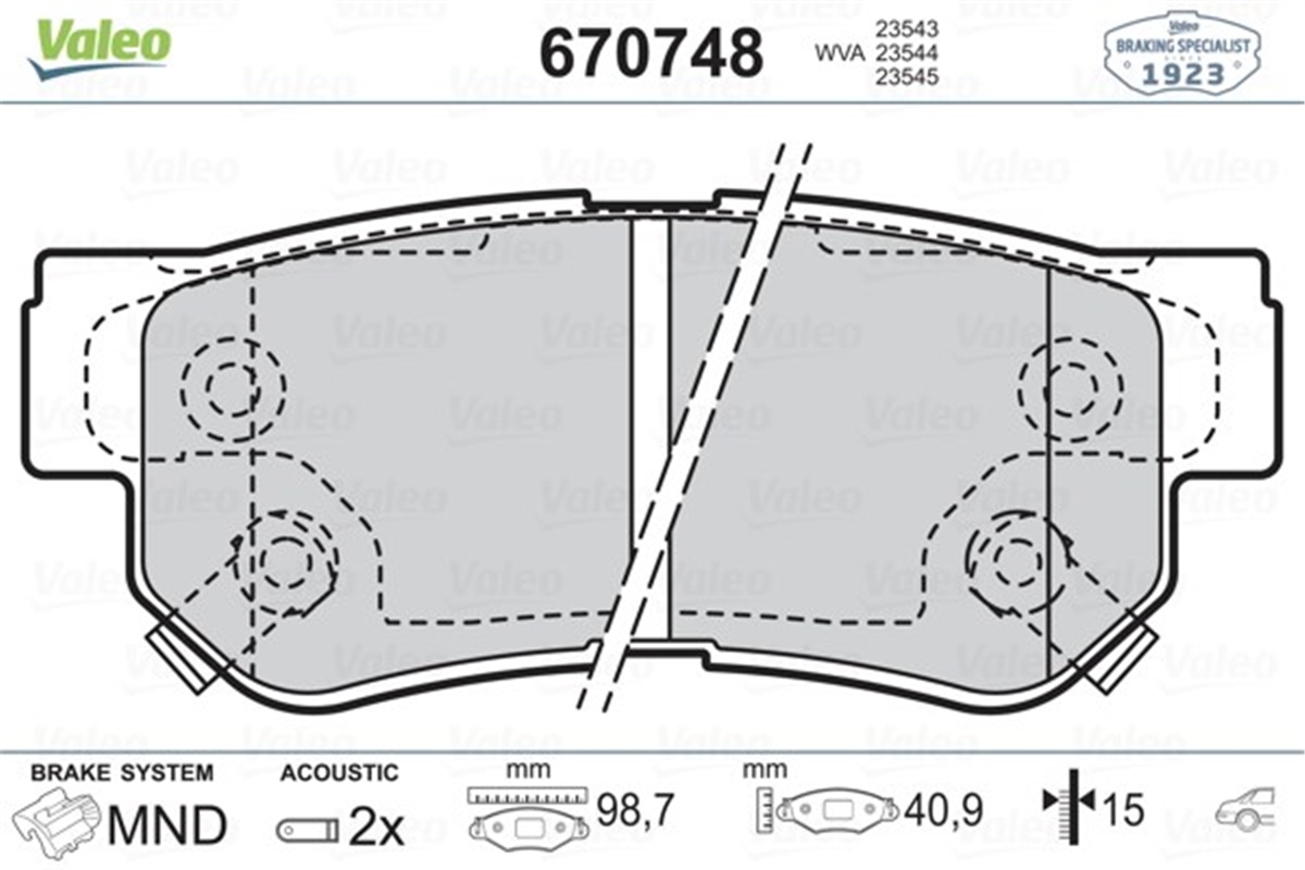 GETZARKA BALATA SONATA 01-05 MATRİX X 1.8 01 GETZ 03 TUCSON 04 SANTAFE 01 GDB3282 VALEO 670748VALEOVALEO 670748