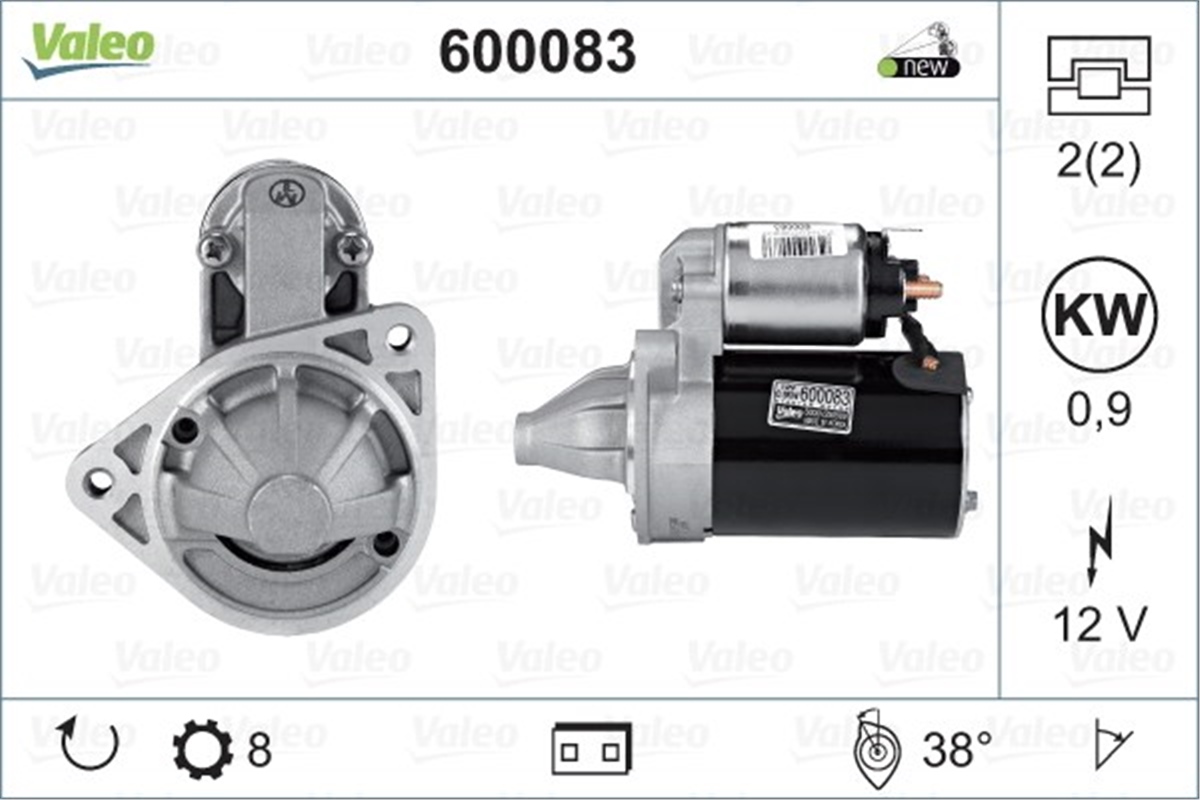 GETZMARŞ MOTORU HYUNDAI ATOS GETZ 1.1 KIA PICANTO 1.0 VALEO 600083VALEOVALEO 600083