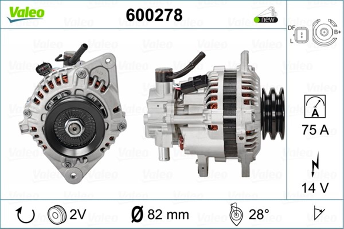 H100ALTERNATÖR HYUNDAI H100 VALEO 600278VALEOVALEO 600278