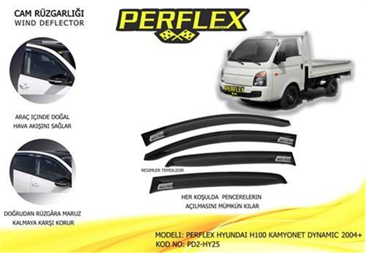 H100CAM RÜZGARLIĞI HYUNDAI H100 KAMYONET DYNAMIC 1986-2008 2 Lİ PERFLEX PD2-HY25PERFLEXPERFLEX PD2-HY25