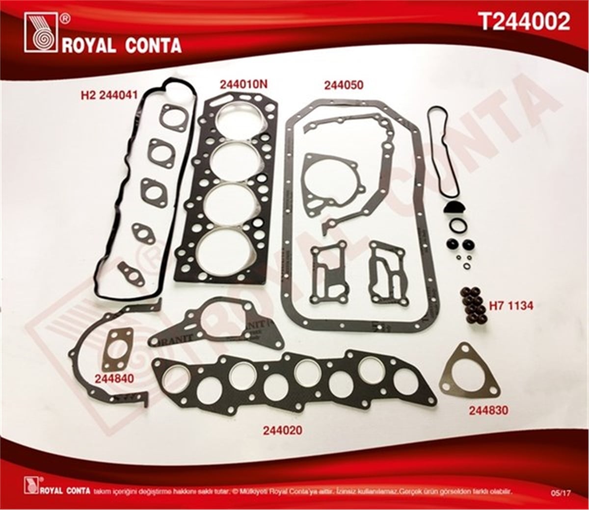 H100MOTOR TAKIM CONTA SUBAP LASTIKLI L300- HYUN H100 ROYAL T244002ROYALROYAL T244002
