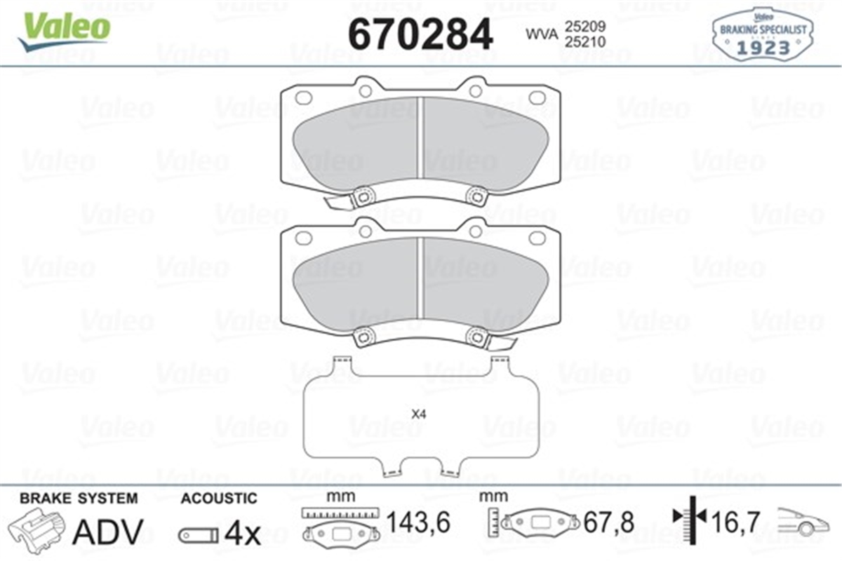 HILUXÖN BALATA HILUX III PICKUP 2.5D 2.5D4D 3.0D 07 SONRASI ÜRETİLEN ARAÇLAR İÇİN-MOTOR KODU 2KDFTV VALEO 670284VALEOVALEO 670284