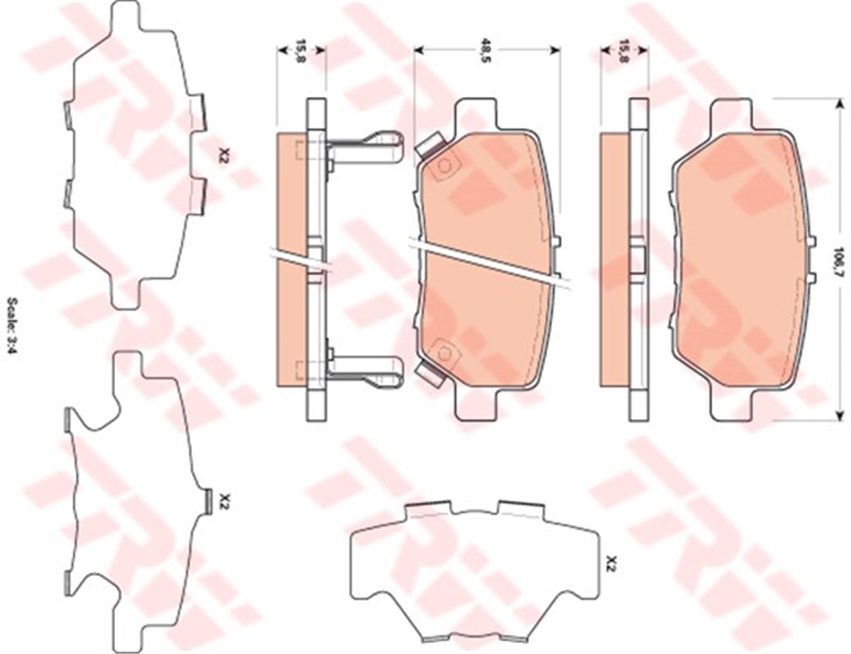 HONDAARKA BALATA HONDA LEGEND III 04 LEGEND IV 06 TRW GDB3512TRWTRW GDB3512