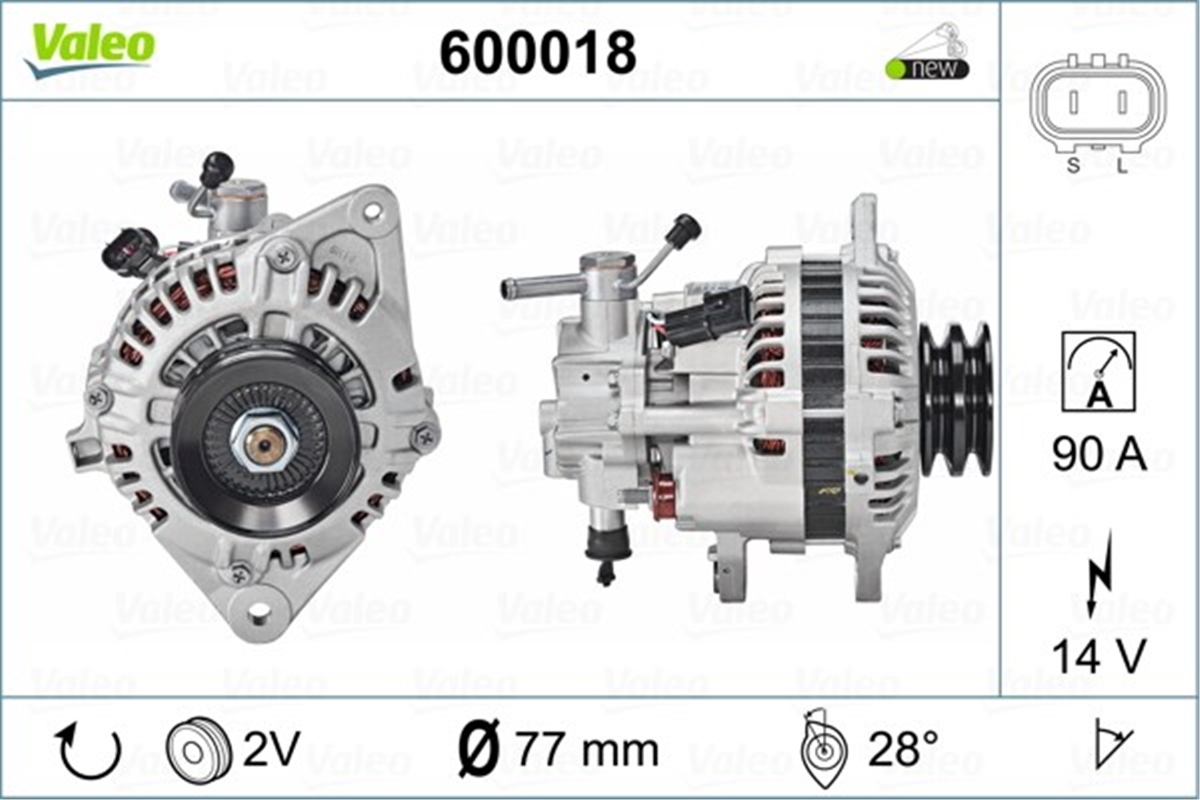 HYUNDAIALTERNATÖR HYUNDAI GALLOPER VALEO 600018VALEOVALEO 600018