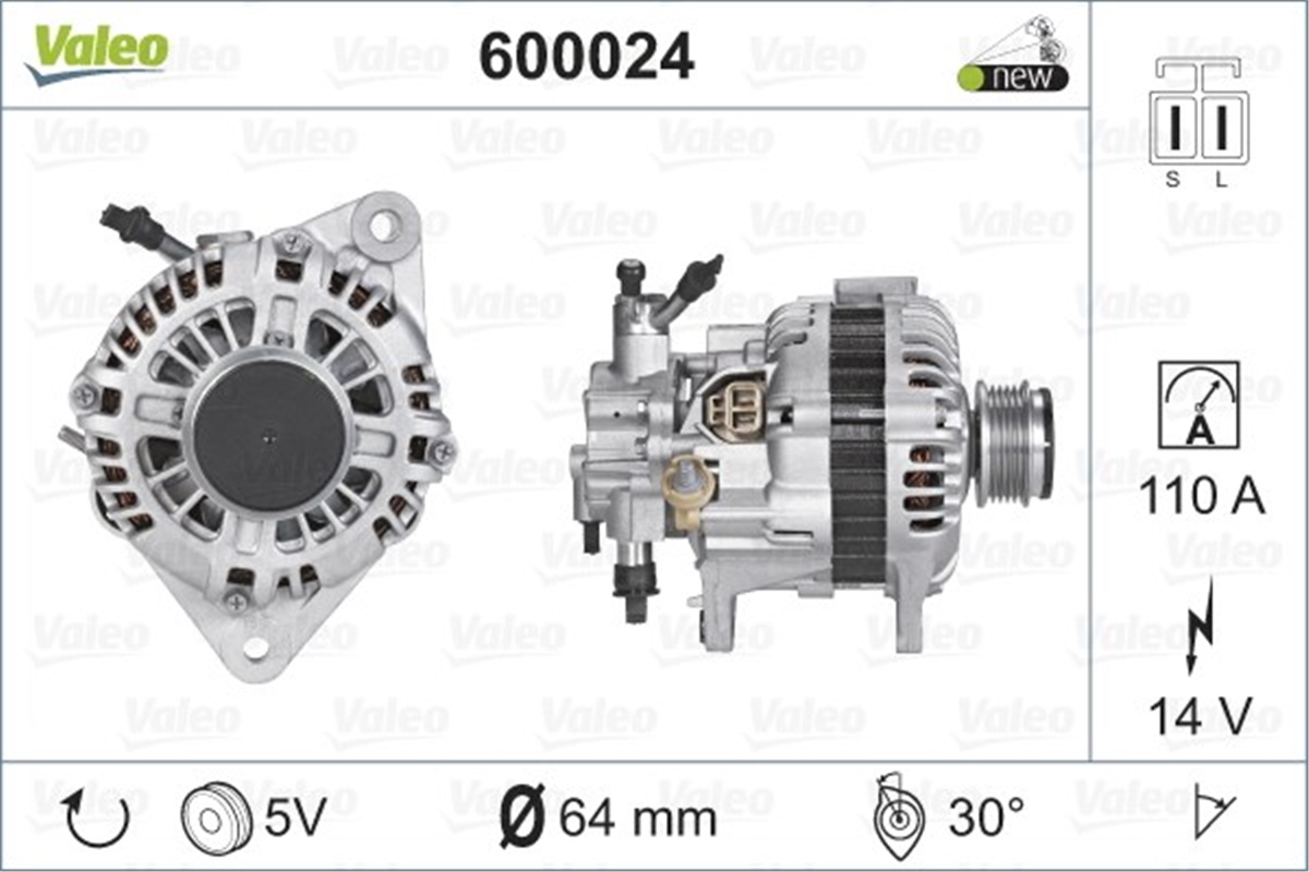 HYUNDAIALTERNATÖR HYUNDAI TERRACAN VALEO 600024VALEOVALEO 600024