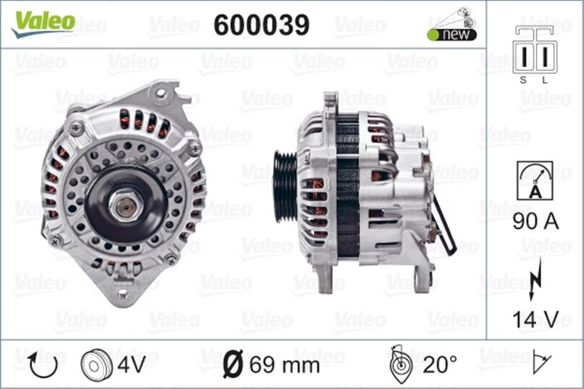 HYUNDAIALTERNATÖR KIA JOICE HYUNDAI SANTAMO VALEO 600039VALEOVALEO 600039