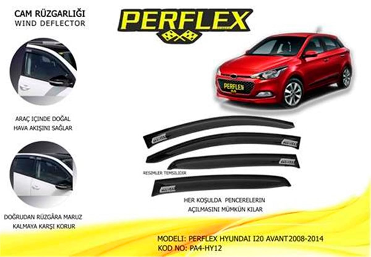 HYUNDAICAM RÜZGARLIĞI HYUNDAI I20 AVANT 2008-2014 4 LÜ PERFLEX PA4-HY12PERFLEXPERFLEX PA4-HY12