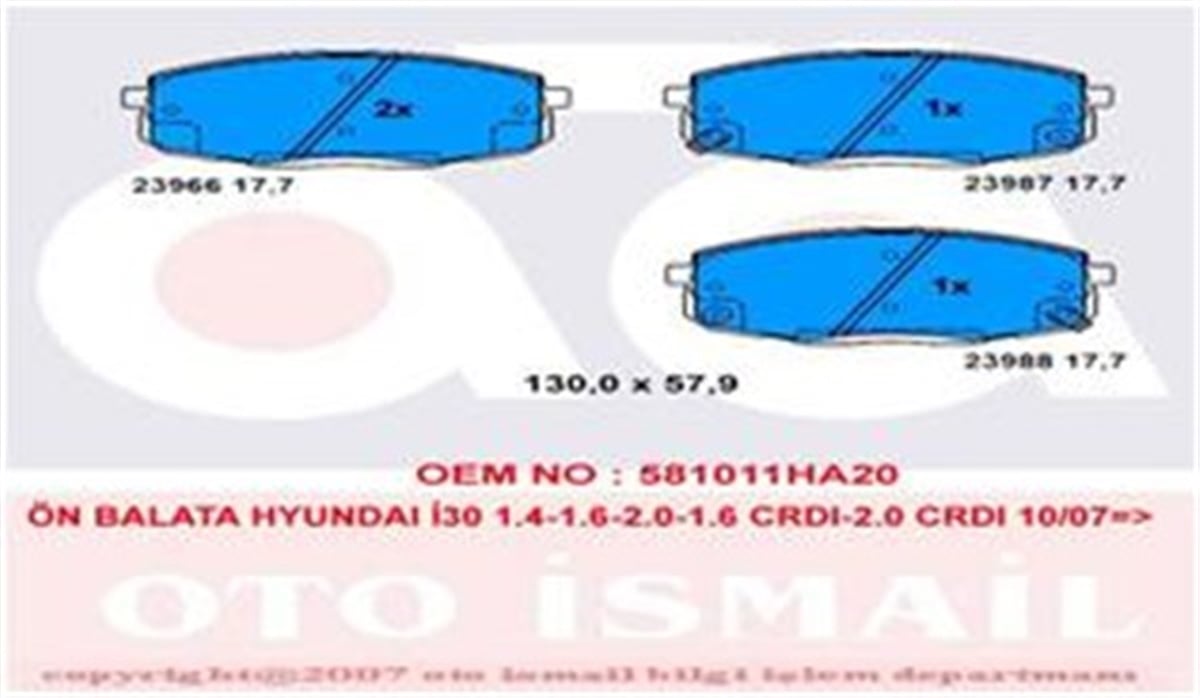 İ30ÖN BALATA HYUNDAI İ30 1.4-1.6-2.0-1.6 CRDI-2.0 CRDI 10-07 KIA CEED 06 TRW GDB3450TRWTRW GDB3450