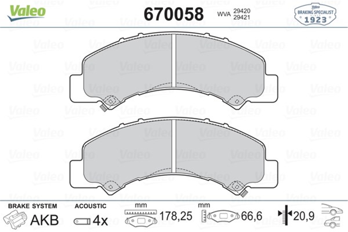ISUZUARKA BALATA ISUZU VALEO 670058VALEOVALEO 670058