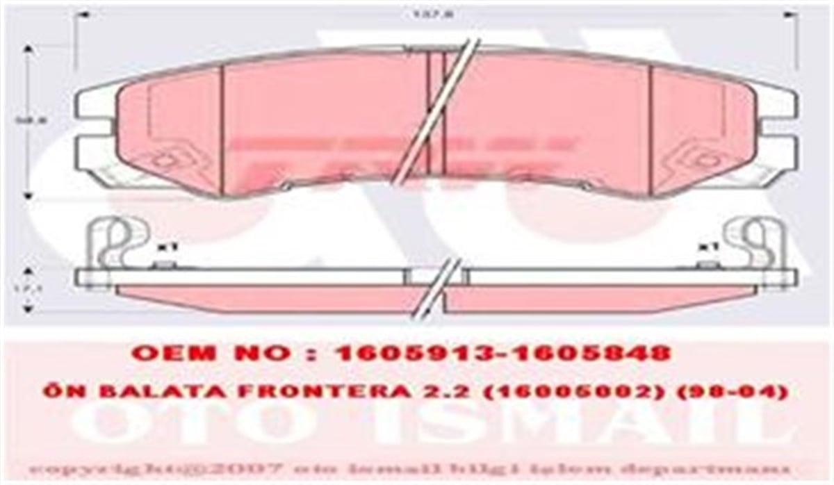 ISUZUÖN BALATA FRONTERA 2.2 95-04 ISUZU TROOPER 00 TRW GDB3162TRWTRW GDB3162
