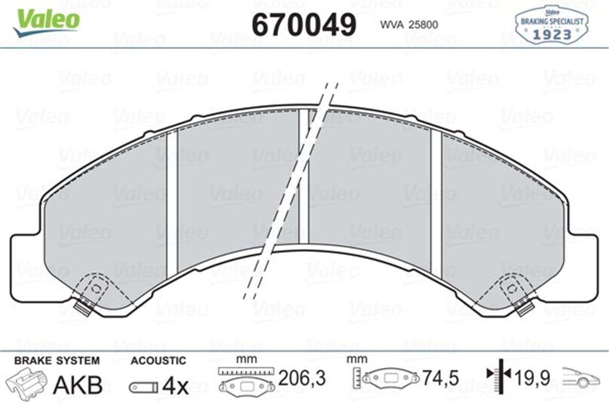 ISUZUÖN BALATA ISUZU VALEO 670049VALEOVALEO 670049