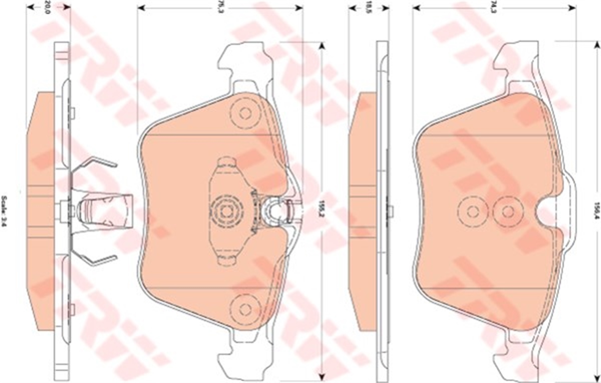 JAGUARÖN BALATA JAGUAR S-TYPE 01-08 -XF 08 XF SPORTBRAKE 12 XJ 09 XK 06 TRW GDB1835TRWTRW GDB1835