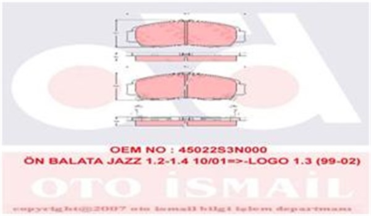 JAZZÖN BALATA HONDA JAZZ 1.2-1.4 10.01 08 LOGO 1.3 99-02 TRW GDB3212TRWTRW GDB3212