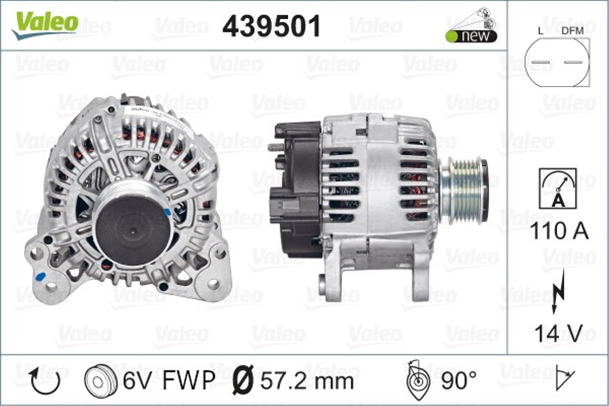 JETTAALTERNATÖR VW EOS 3.2 07-08. JETTA S 2.0 12-15 VALEO 439501VALEOVALEO 439501