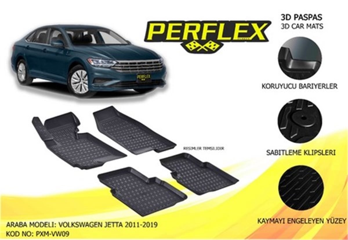 JETTAPASPAS 3D X-MAT HAVUZLU VOLKSWAGEN JETTA 11 SİYAH PERFLEX PXM-VW09PERFLEXPERFLEX PXM-VW09