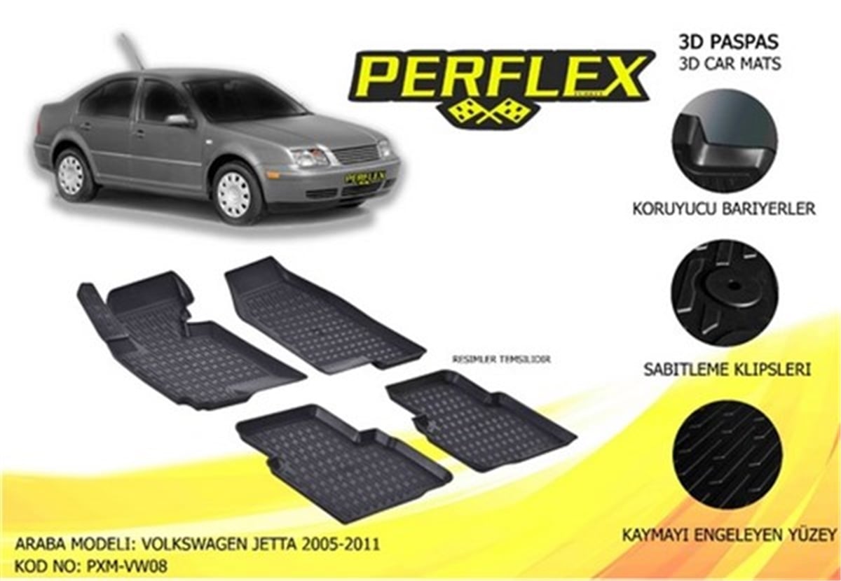 JETTAPASPAS 3D X-MAT HAVUZLU VOLKSWAGEN JETTA 05-11 SİYAH PERFLEX PXM-VW08PERFLEXPERFLEX PXM-VW08