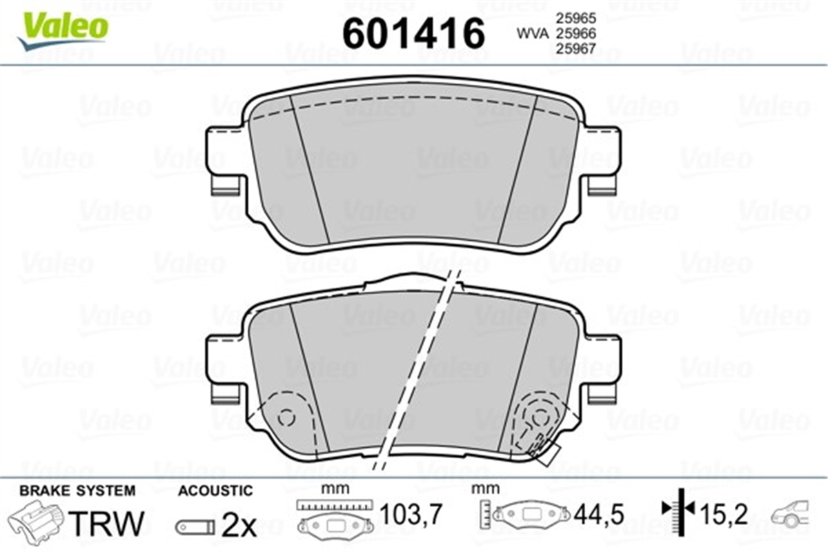KADJARARKA BALATA NISSAN QASHQAI- X-TRAIL 14 ; RENAULT KADJAR 15 VALEO 601416VALEOVALEO 601416
