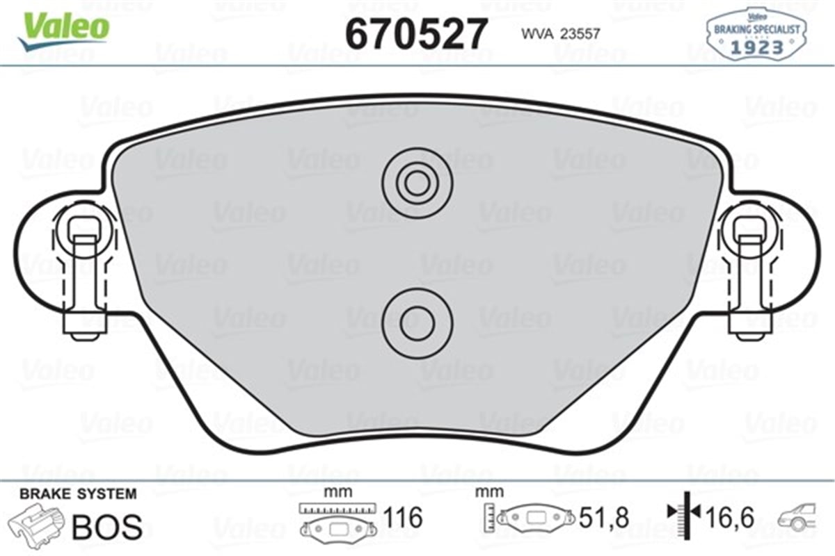 KANGOOARKA BALATA KANGOO 01 MONDEO 00 07 JAGUAR X-TYPE 01 09 VALEO 670527VALEOVALEO 670527