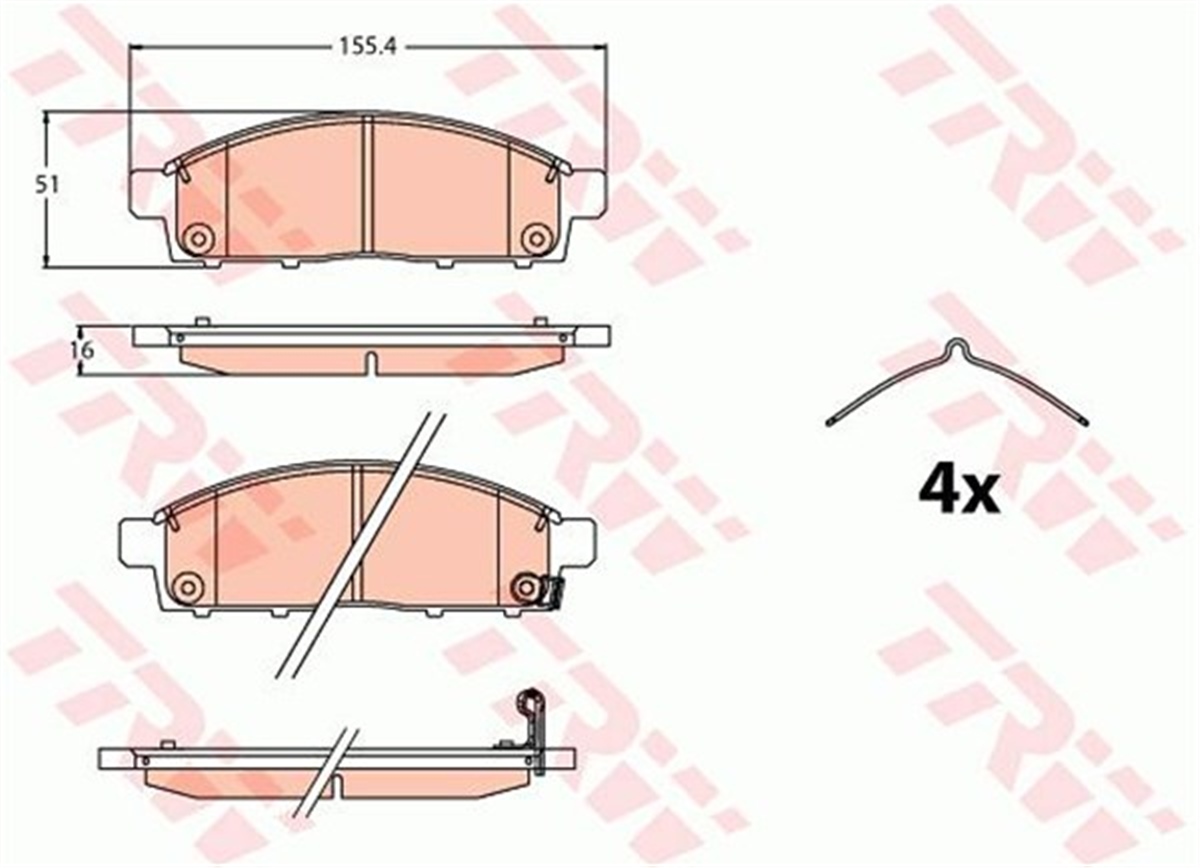 L200ÖN BALATA L200 14 TRW GDB2124TRWTRW GDB2124