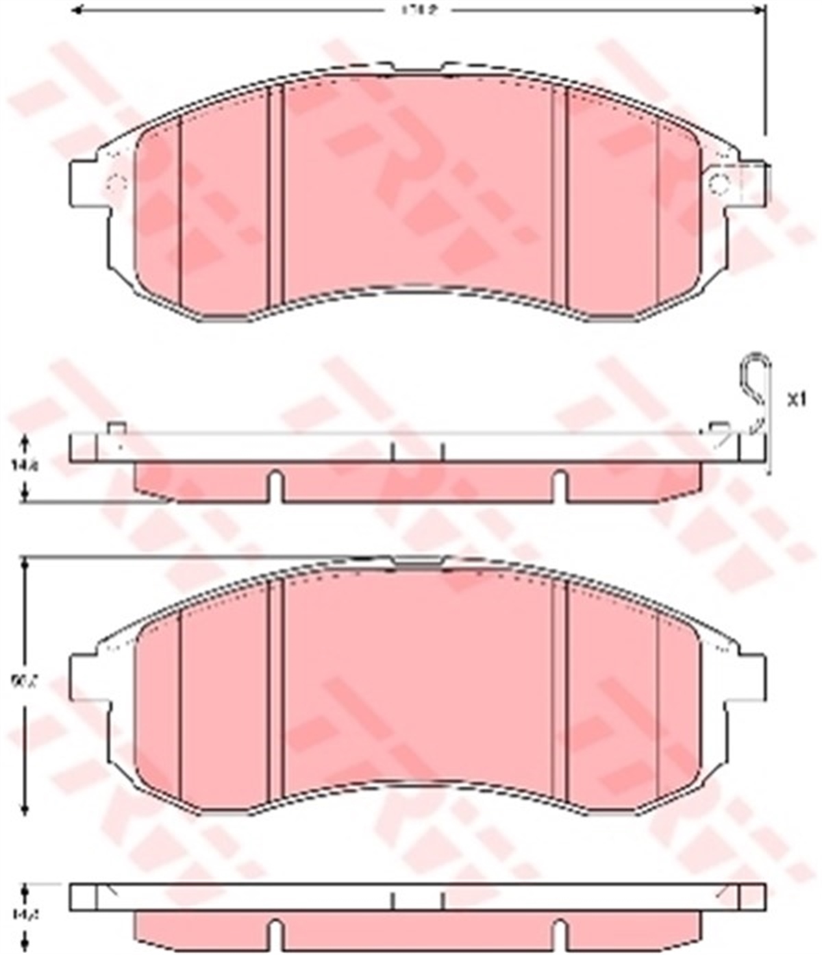 L200ÖN BALATA MITSUBISHI L200 2.5 TDİ 4X4 01-12.07 TRW GDB3380TRWTRW GDB3380