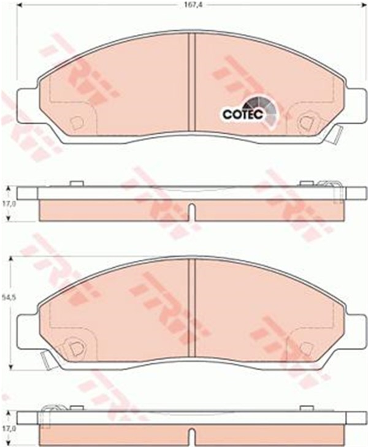 LANCERÖN BALATA ISUZU DMAX 2.5D 3.0DİTD 02 2.5DİTD 3.0D 07 MITSUBISHI LANCER 2.0 EVO CZ4A 08 GDB3466 TRW GDB3466TRWTRW GDB3466