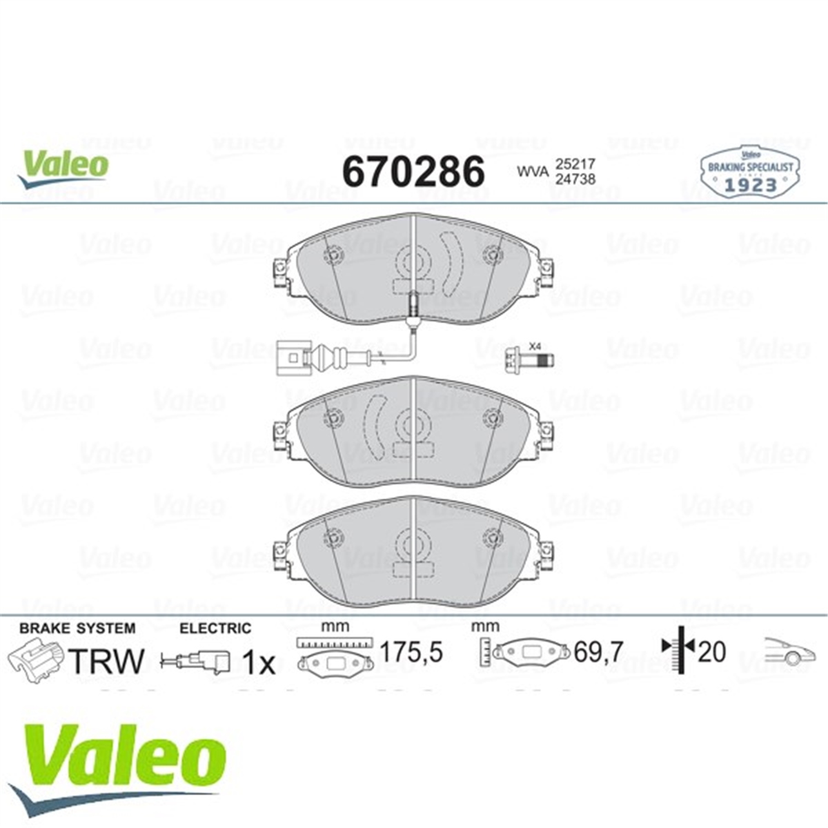 LEONÖN BALATA GOLF VII 5G1 12 PASSAT 362 3G5 10 14 CC 11 SHARAN 10 LEON 13 OCTAVIA 12 VALEO 670286VALEOVALEO 670286
