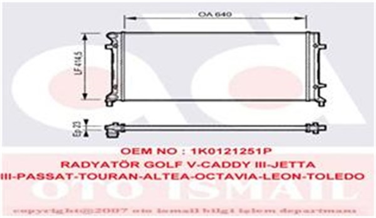 LEONRADYATOR GOLF V-CADDY III-JETTA III-PASSAT-TOURAN-A3-LEON-OCTAVIA AC KLİMASIZ MEK OTOM 640X414.5X23 VALEO 734332VALEOVALEO 734332