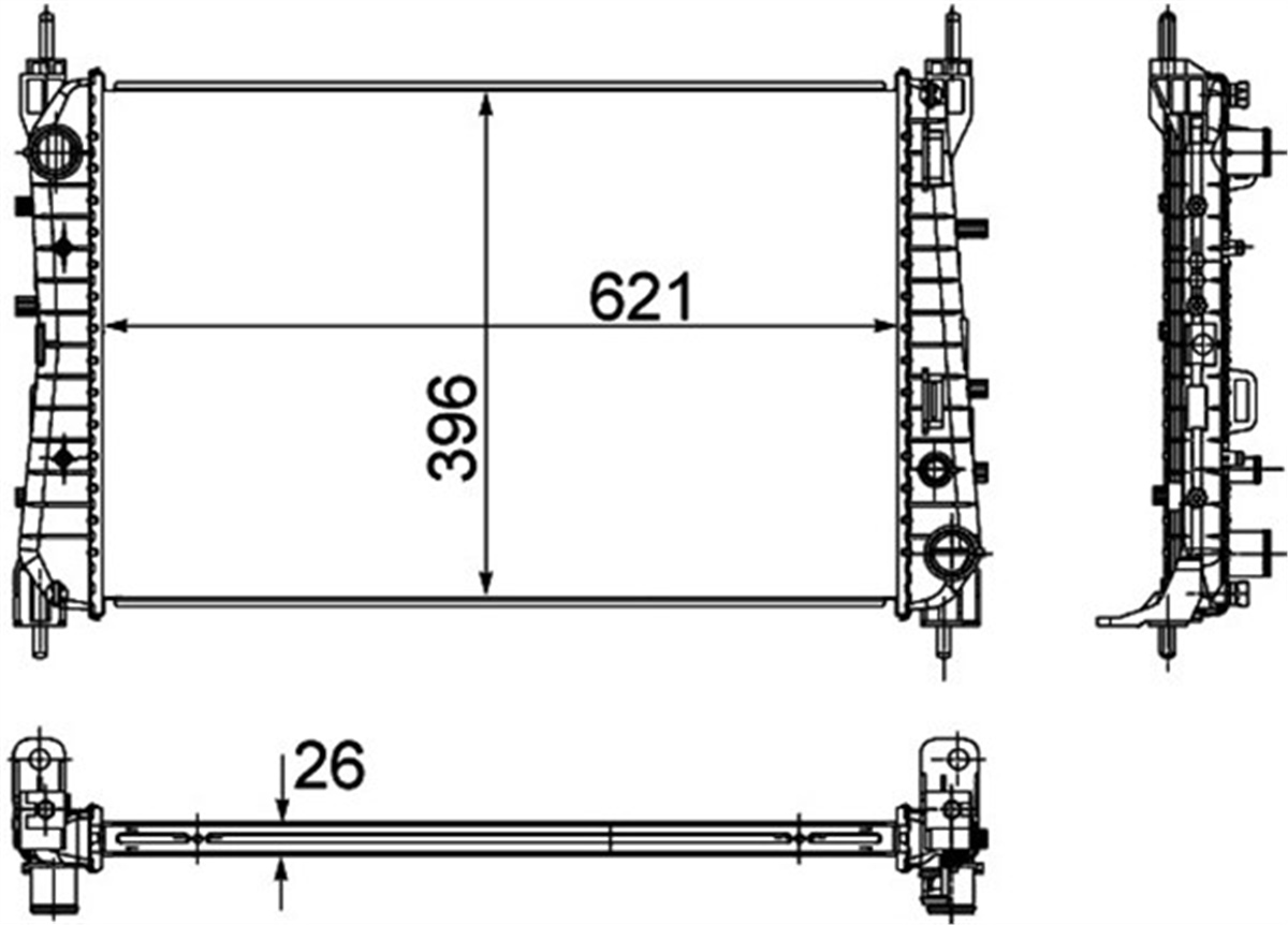 LINEARADYATOR BRAZİNG LINEA 1.3 JTD AC KLİMASIZ MEK 621X395X26 ORIS BFI026ORISORIS BFI026