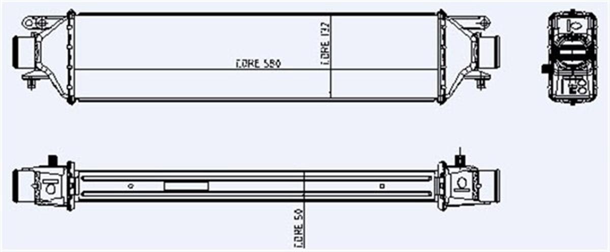 LINEATURBO RADYATORÜ INTERCOOLER 583X133X50 A-M LINEA 1.4 07 ORIS IFI076ORISORIS IFI076