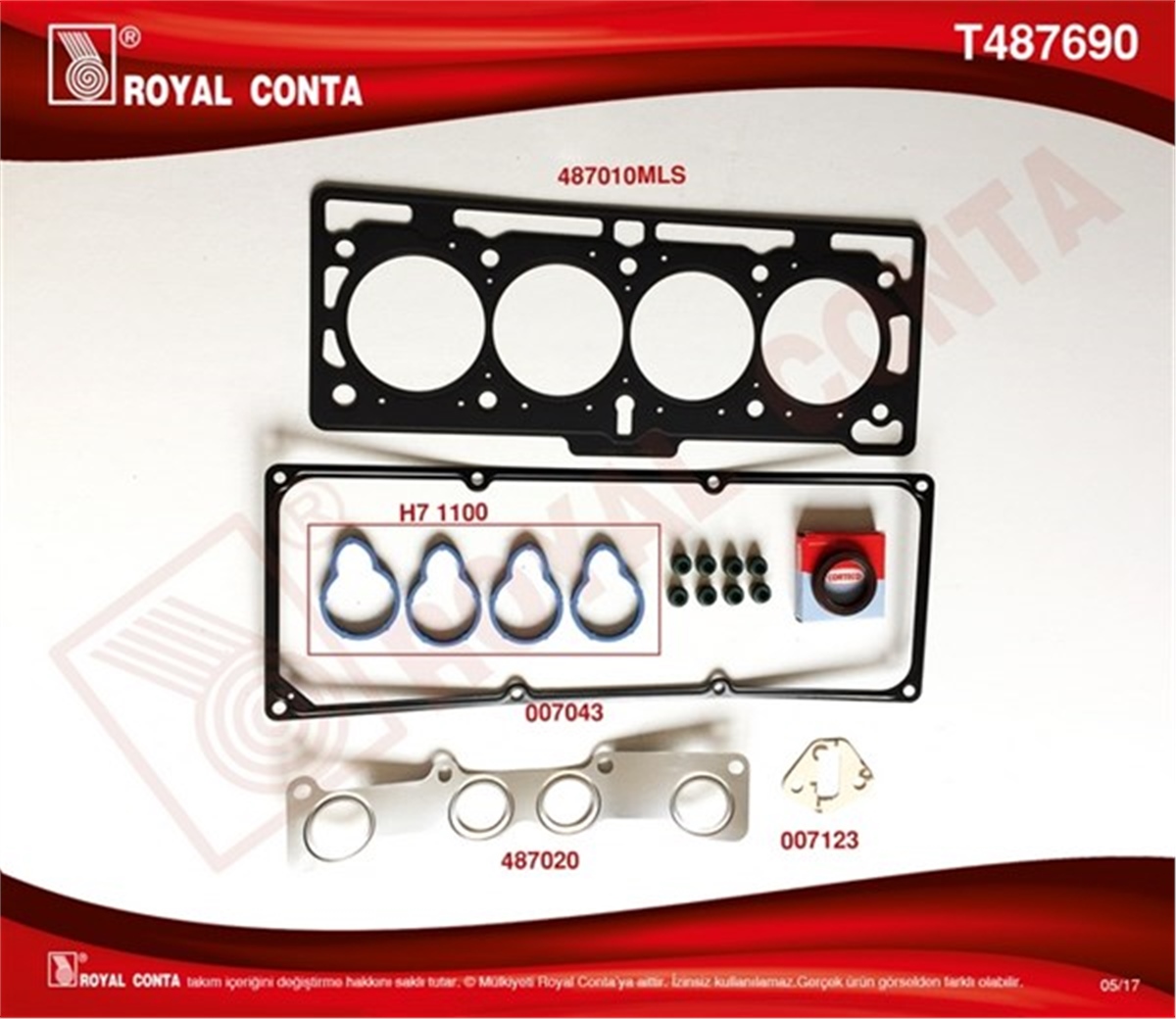 LOGANÜST TAKIM CONTA LOGAN 1.4-1.6 8V K7J-K7M ROYAL T487690ROYALROYAL T487690