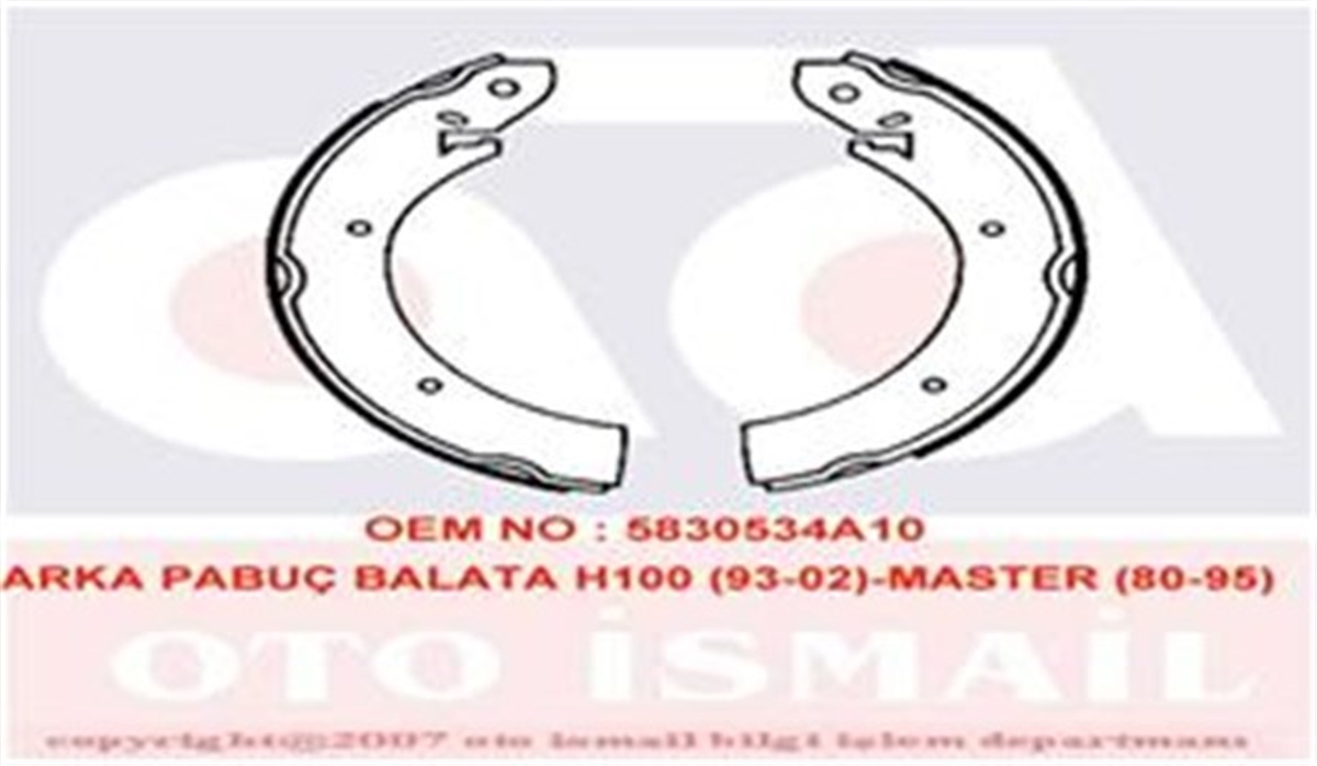 MASTERARKA PABUÇ BALATA H100 2.4 2.5D 2.5TD 93-02 -MASTER 80-95 254X57 VALEO 562108VALEOVALEO 562108