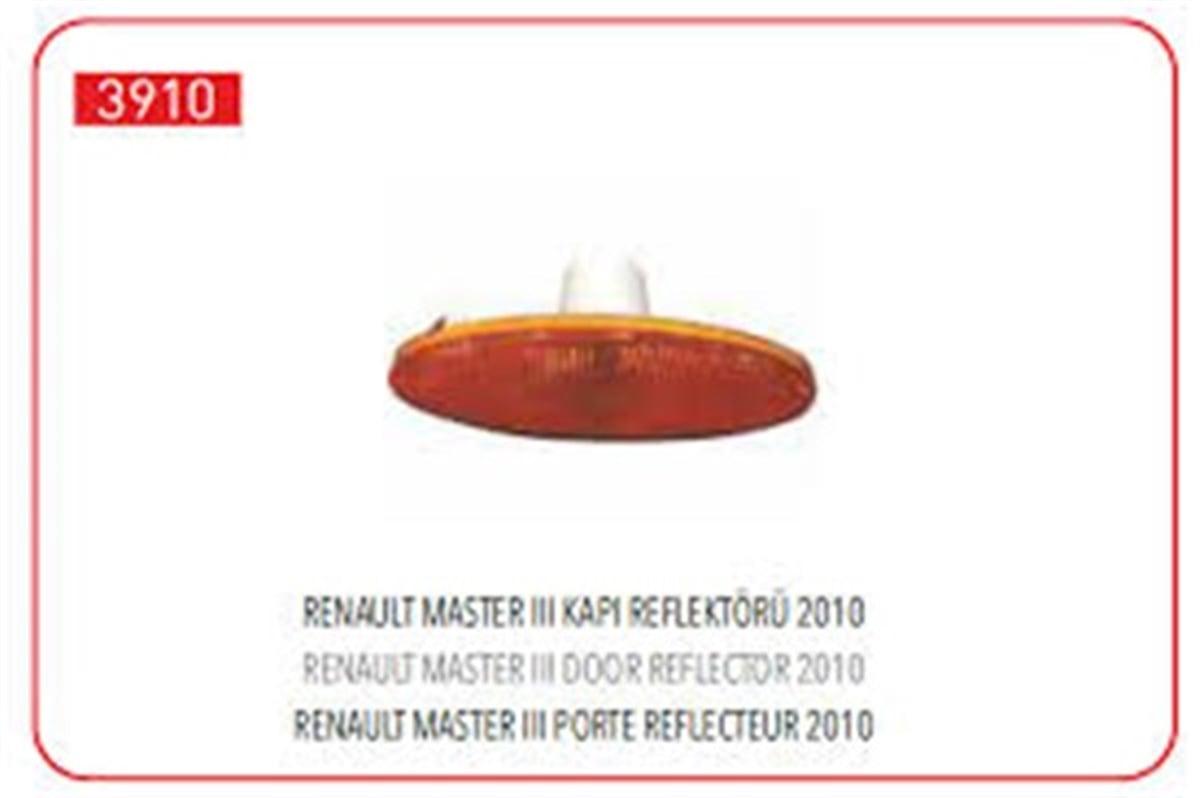 MASTERÇAMURLUK SİNYALİ MASTER III 10 KAPI REFLEKTÖRÜ PLEKSAN 3910PLEKSANPLEKSAN 3910