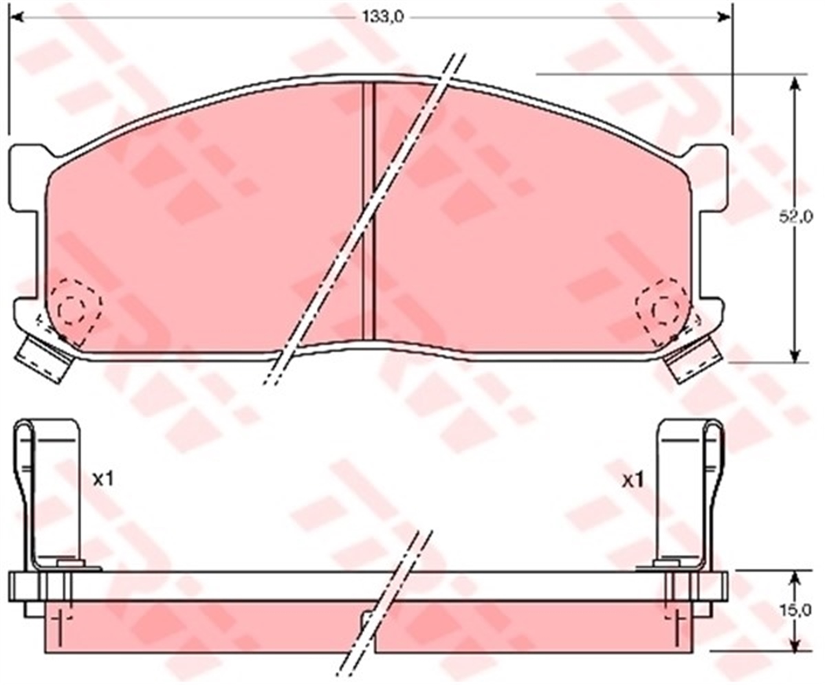 MAZDAÖN BALATA KIA BESTA 2.2D 96 BESTA 2.7D 99 MAZDA E2000 E2200 91-03 TRW GDB737TRWTRW GDB737