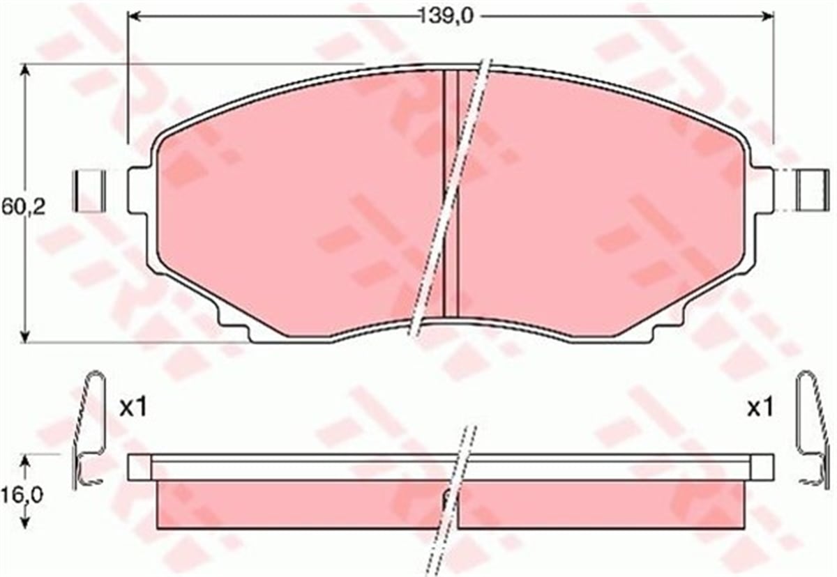 MAZDAÖN BALATA MAZDA MPV 99-02 TRW GDB1177TRWTRW GDB1177